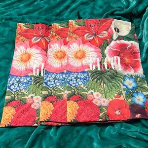 Gucci Flora Twill Dustbag. Bright & beautiful! 18x11-1/2 lot (3)